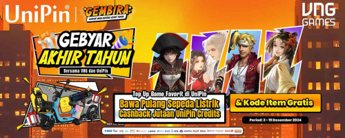 UniPin x Gebyar Akhir Tahun – Top Up Game di UniPin & Dapatkan UniPin Credits hingga In-Game Item GRATIS!